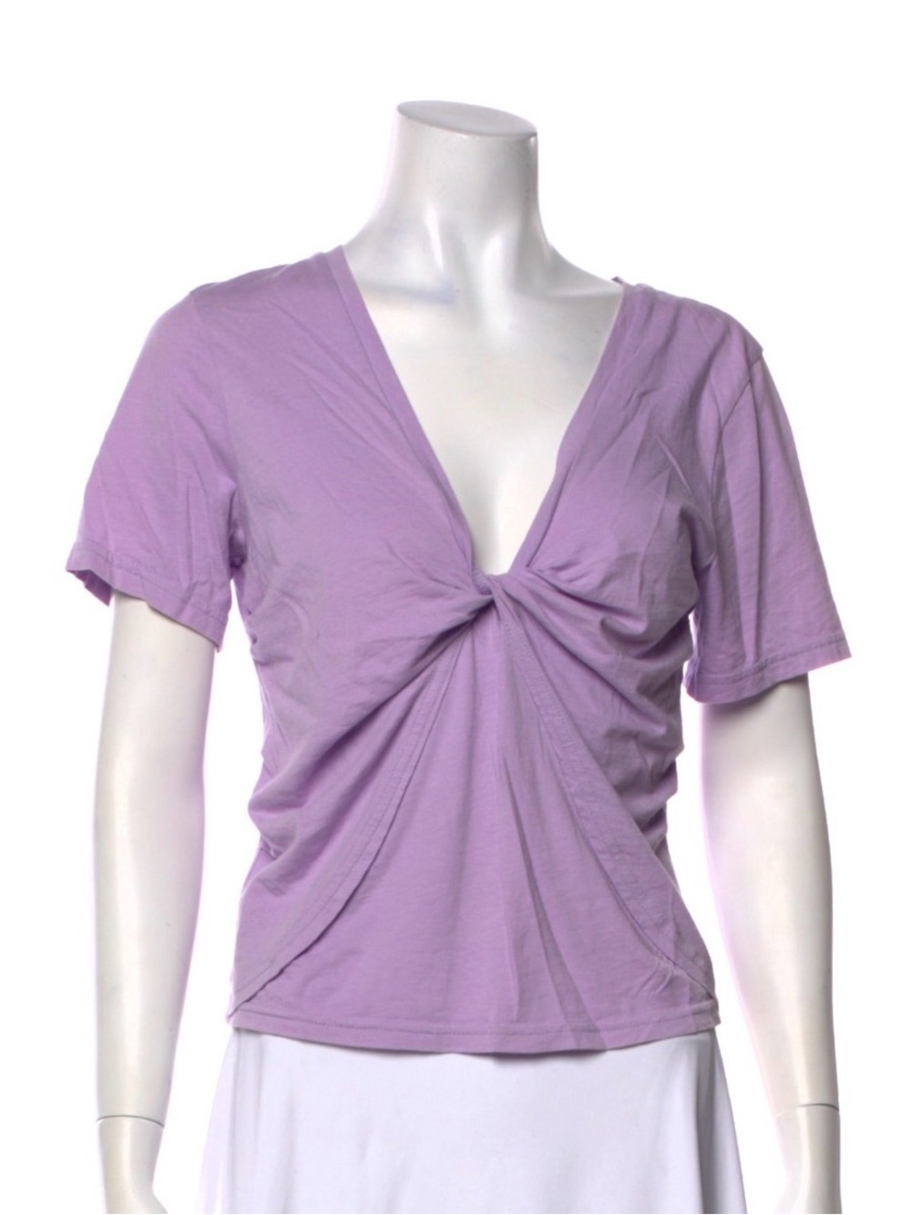 10 Crosby Derek Lam Lavender Twist-Front Short Sleeve Tee